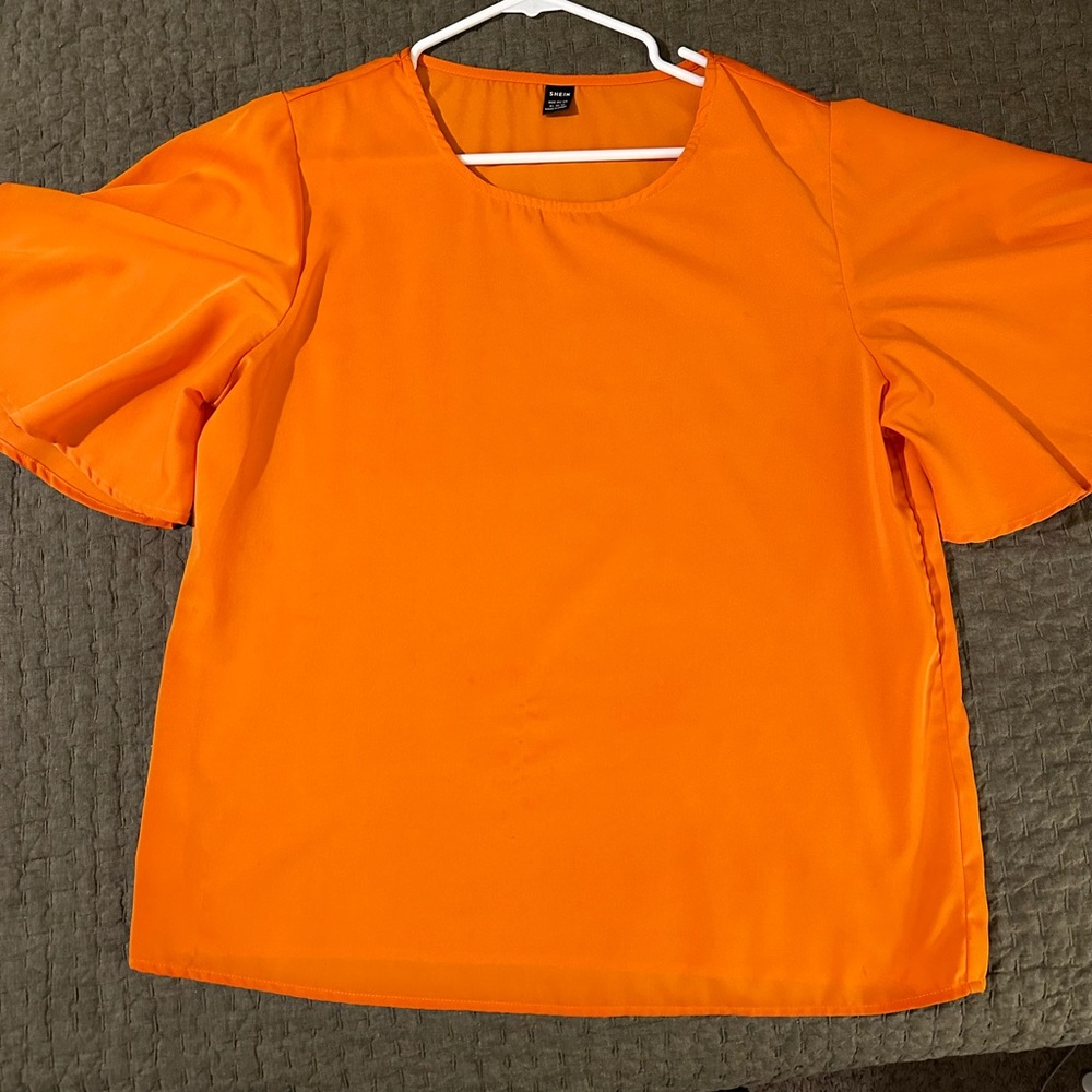 SHEIN Vibrant Orange Blouse